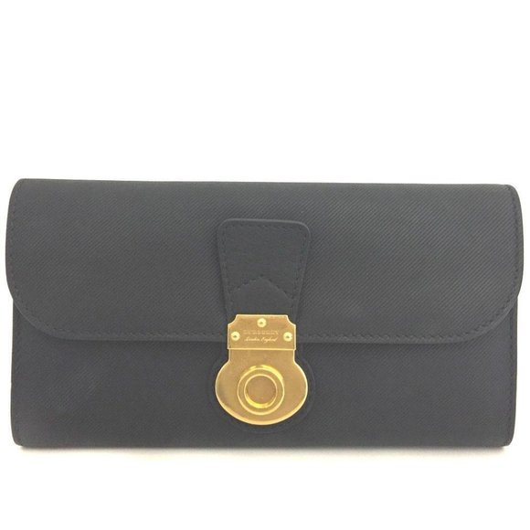 BURBERRY Logo Canvas Leather Long Bifold Wallet /1F6902 - Picture 1 of 8